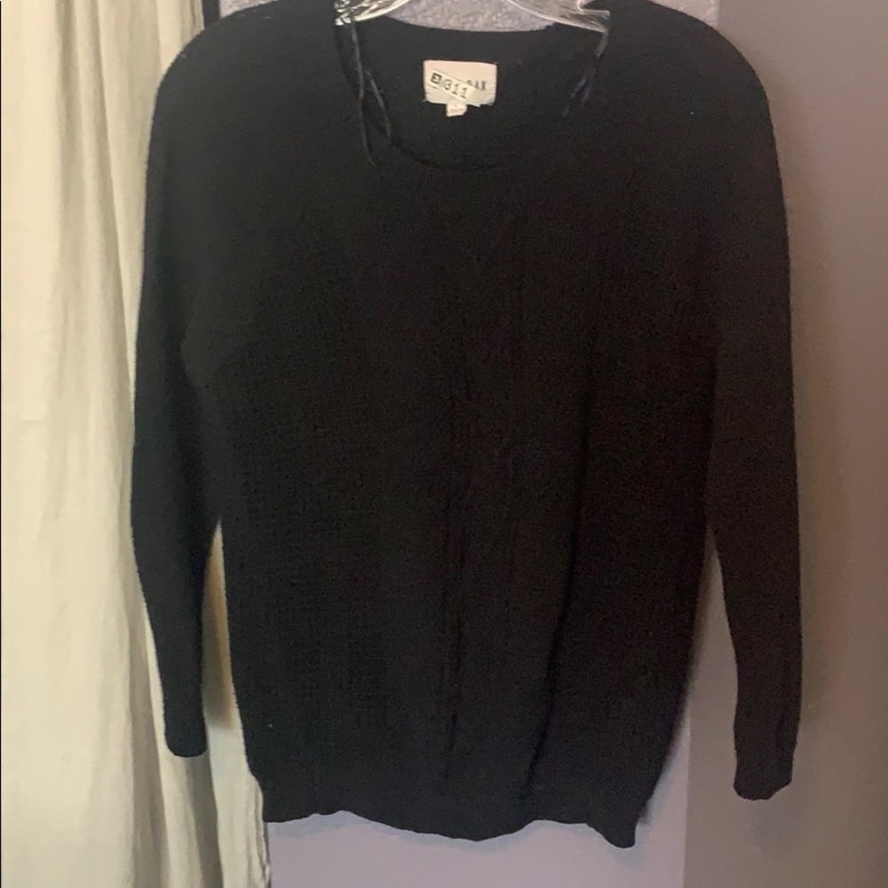 Black cable knit sweater